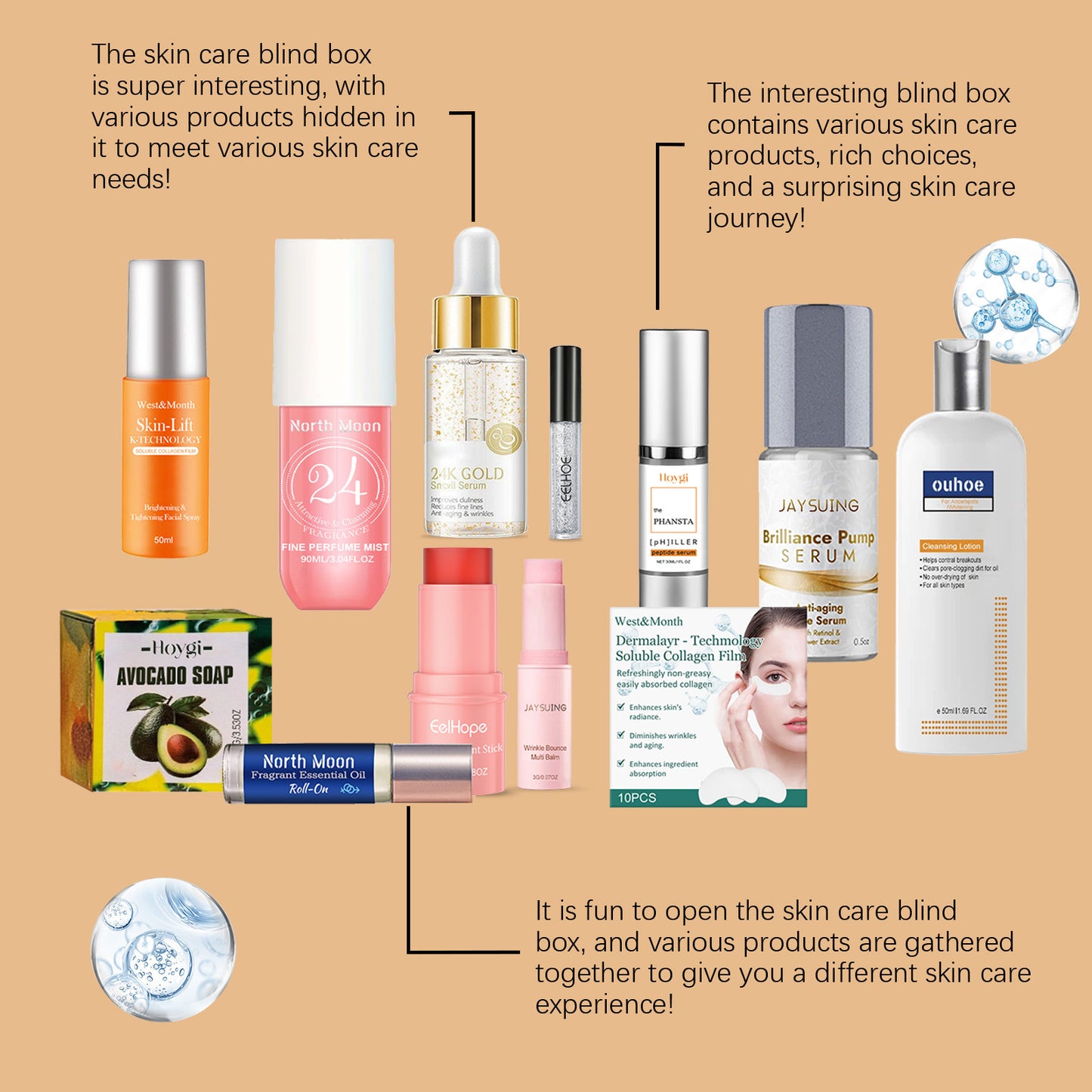 Coffret surprise de soins de la peau – Produits de beauté et de soins personnels assortis