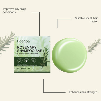 Champú de romero Hoegoa: para un cabello más grueso y saludable (60 g)