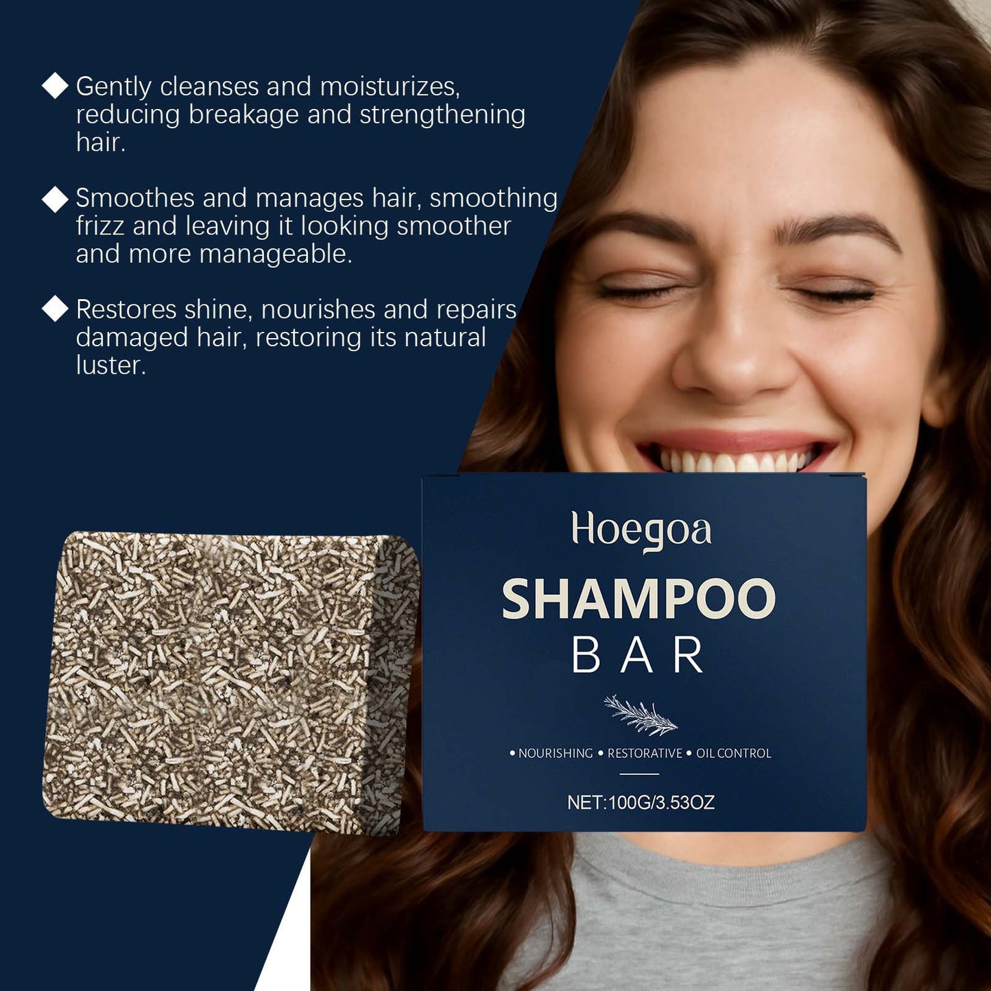 Shampoing solide nourrissant Hoegoa – Réparateur et régulateur de sébum pour cuir chevelu sensible 100 g