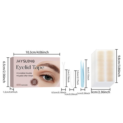 JAYSUING Invisible Eyelid Tape – Double Eyelid Lifter Strips (480pcs)