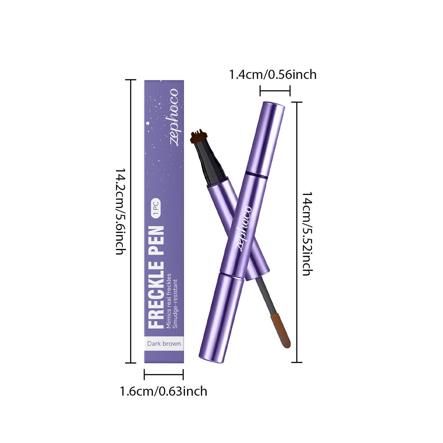 Stylo à faux poils Zephoco à double embout – Faux poils effet naturel et formule à séchage rapide