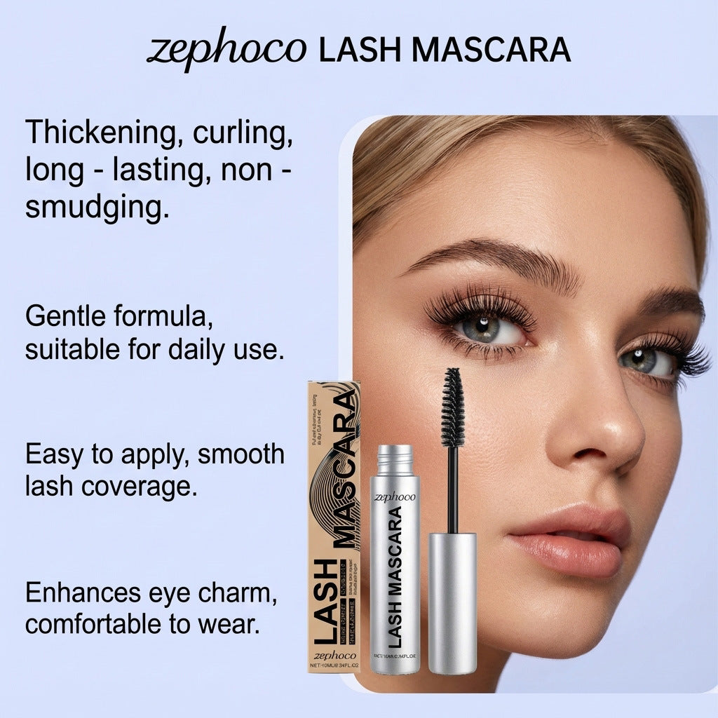 Zephoco Lash Mascara – Lengthening & Volumizing Waterproof Formula