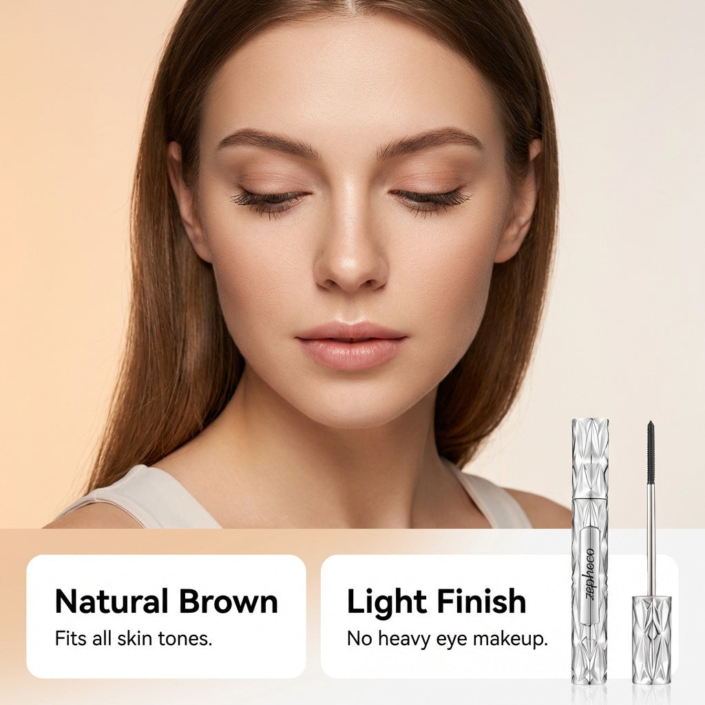 Mascara recourbant en tube Zephoco (Noir/Brun) – Formule waterproof allongeante et nourrissante pour les cils