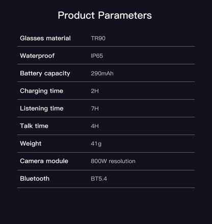 AI Smart Glasses –  HD Camera, Real-Time Translation, Bluetooth Calling