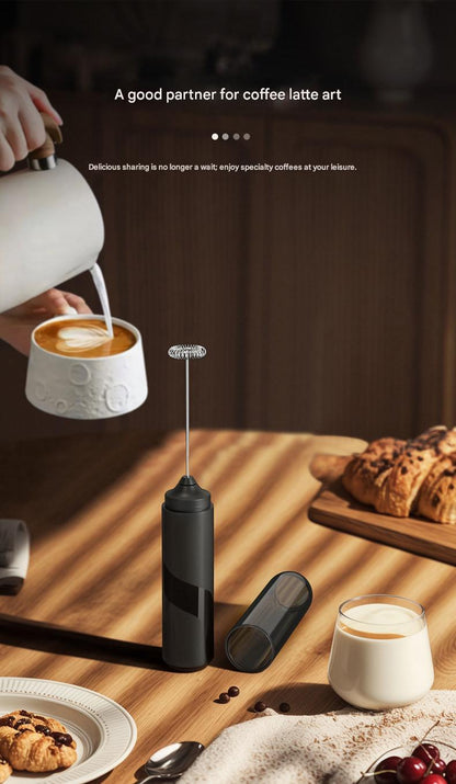 Portable Electric Milk Frother – Handheld Coffee Foamer & Egg Beater for Home Use