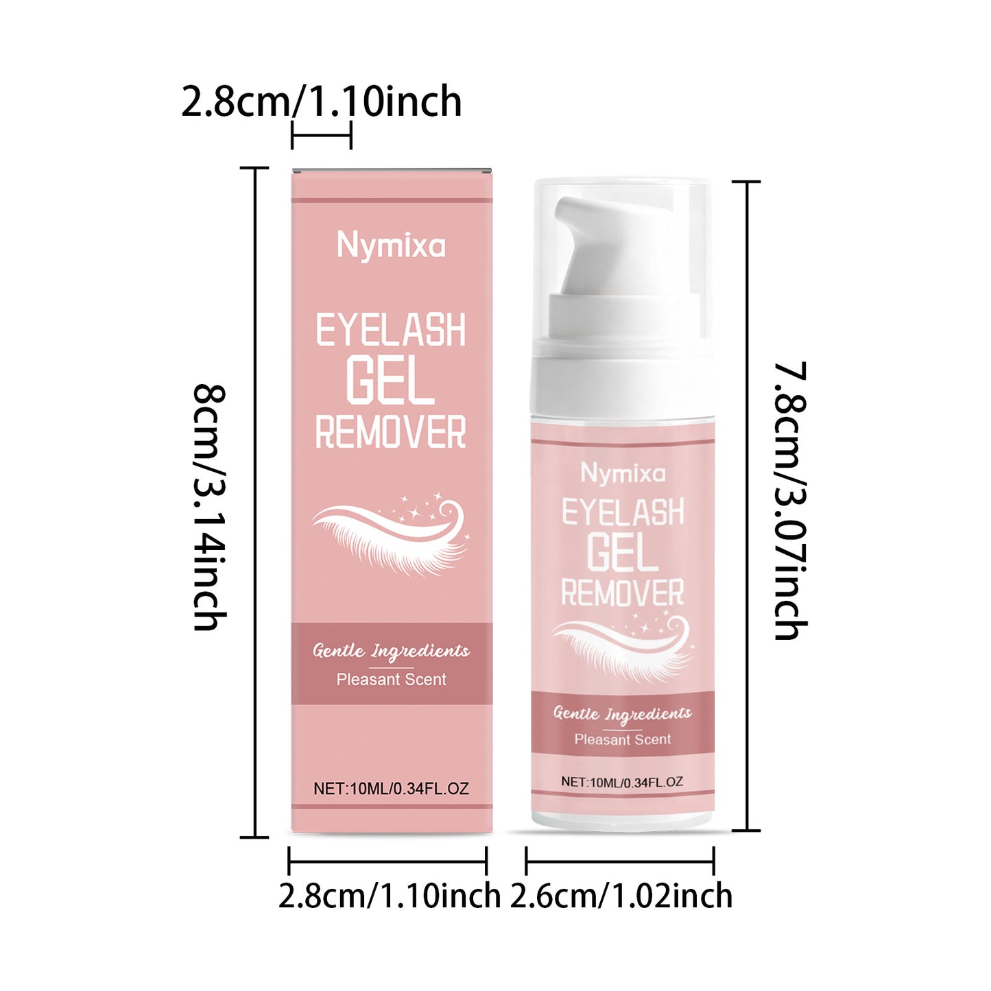 Gel removedor de pestañas Nymixa: disolvente suave y de acción rápida para el pegamento de pestañas (10 ml)