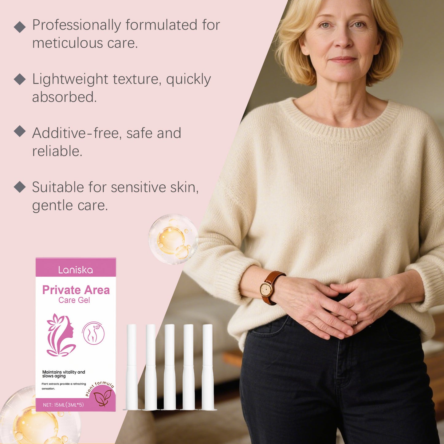 Laniska Private Area Care Gel for Women – Gentle Moisturizing Intimate Care • Daily Comfort Support (15ml)