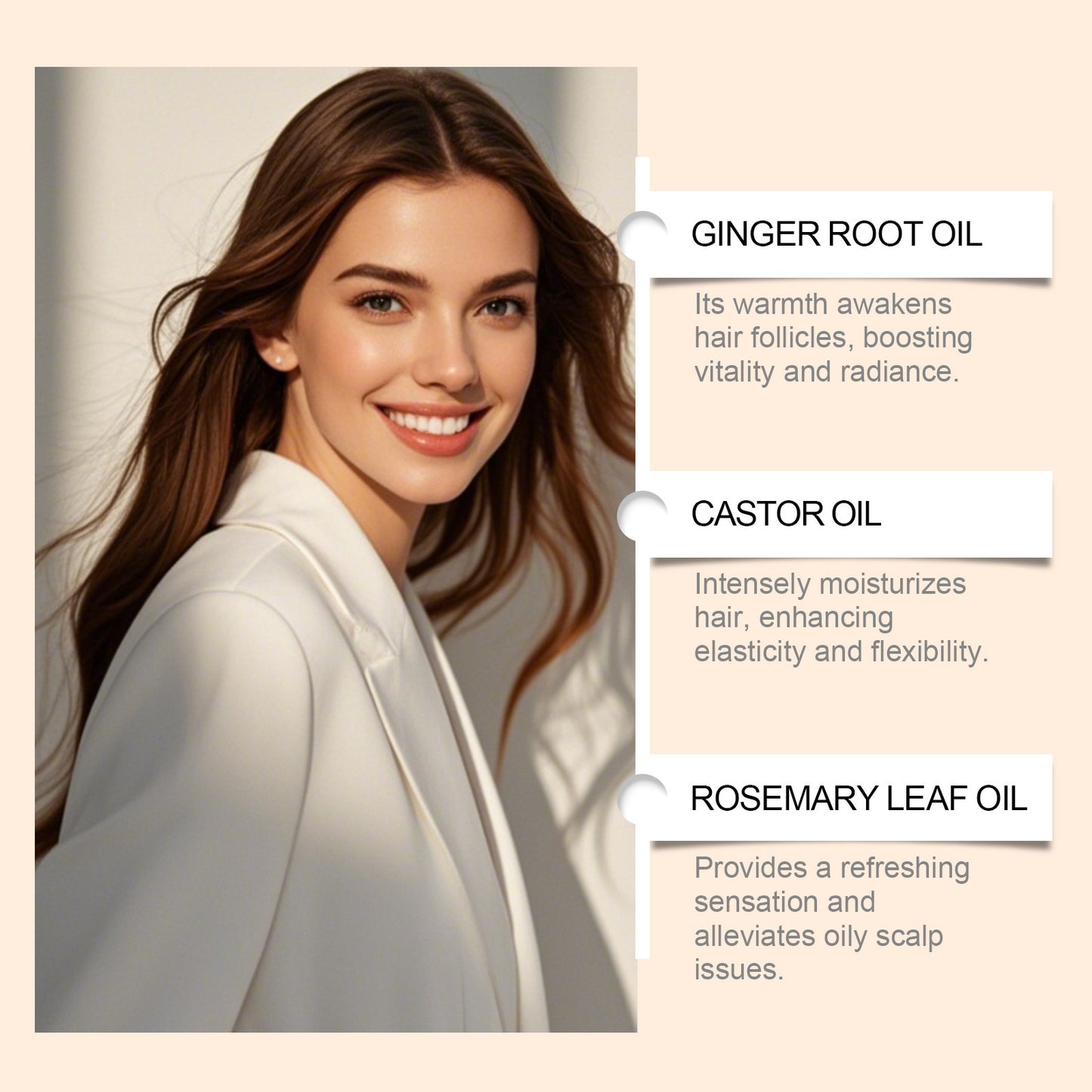 Sérum volumisant pour cheveux Hoegoa – Pénétration rapide, sans rinçage, convient à tous les types de cheveux 20 ml