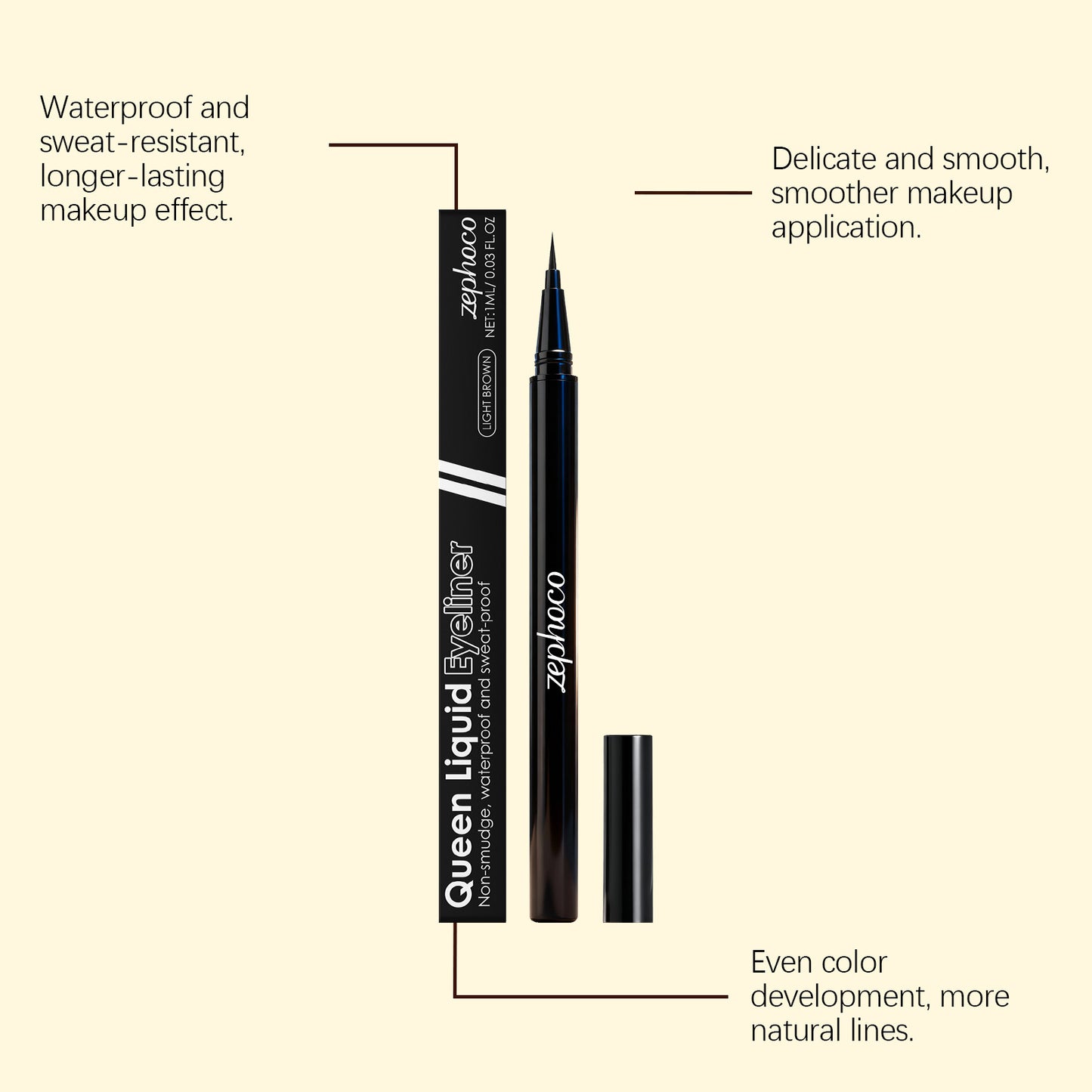 Delineador líquido Queen: delineador de precisión antimanchas