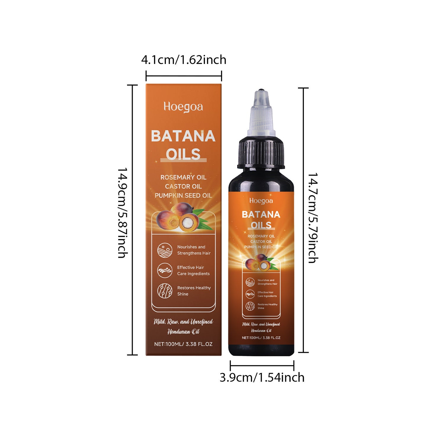 Aceites Hoegoa Batana – Aceite capilar nutritivo con aceites de romero, ricino y semillas de calabaza (100 ml)
