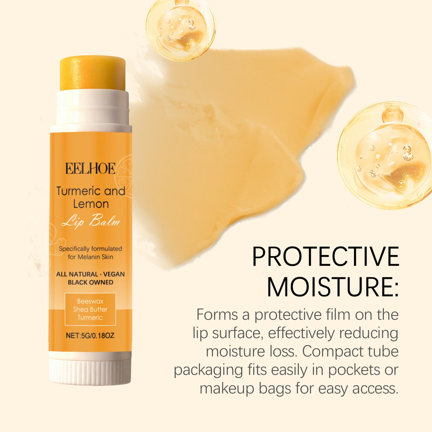 EELHOE Turmeric & Lemon Lip Balm – Moisturizing, Softening & Daily Lip Care
