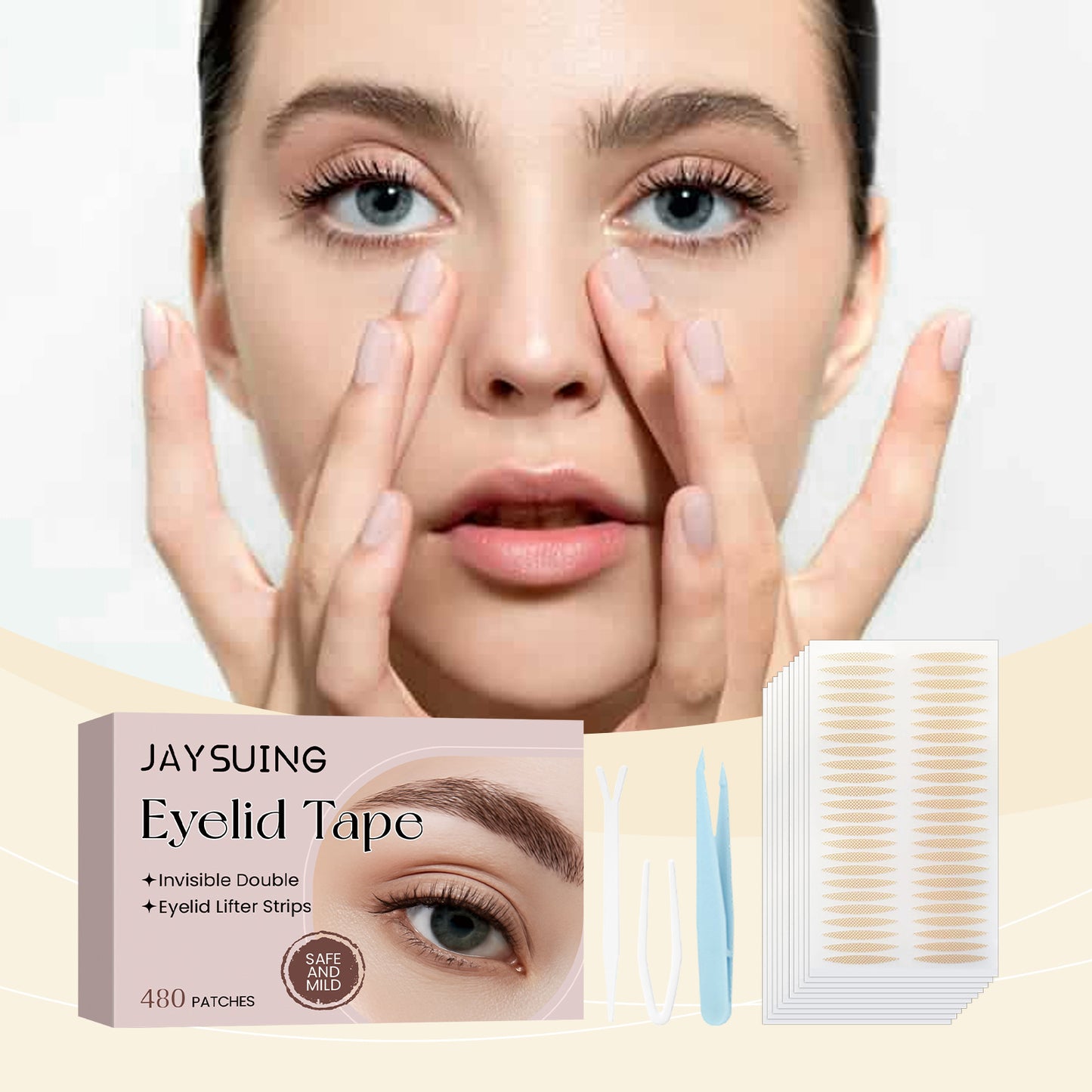 JAYSUING Invisible Eyelid Tape – Double Eyelid Lifter Strips (480pcs)