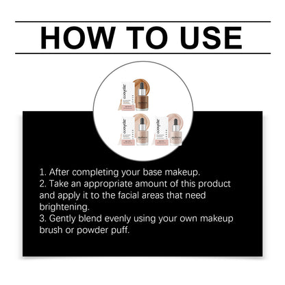 Zephoco Concentrated Liquid Highlighter – Light Brown / Light Gold / Light Pink Glow Drops