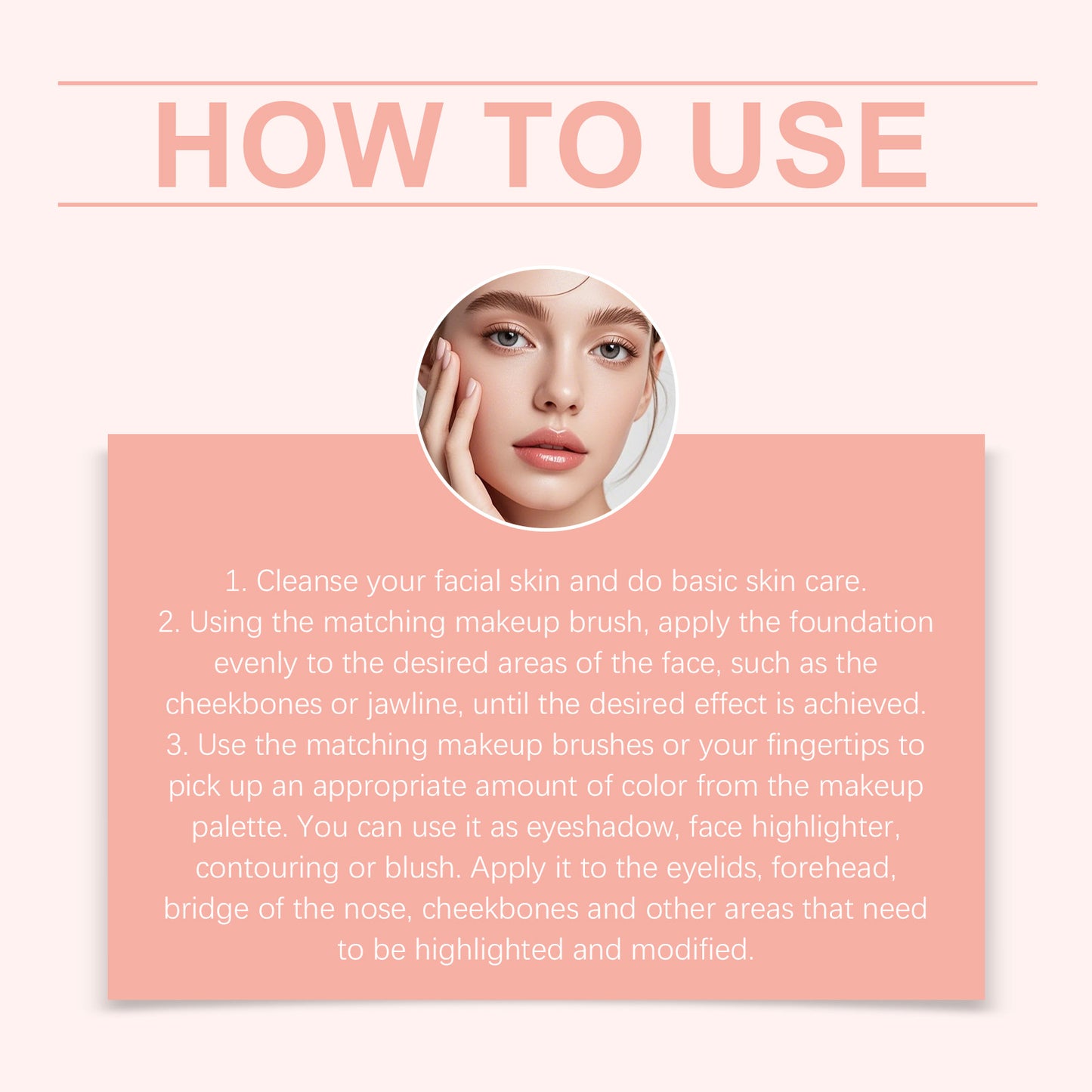 Palette de maquillage tout-en-un Zephoco – Fard à paupières, blush et highlighter avec pinceau pour une utilisation quotidienne et pour offrir