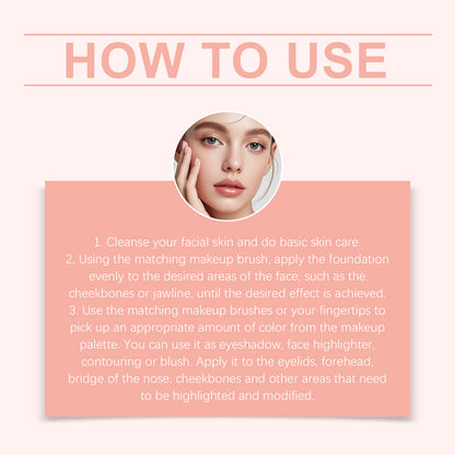 Palette de maquillage tout-en-un Zephoco – Fard à paupières, blush et highlighter avec pinceau pour une utilisation quotidienne et pour offrir