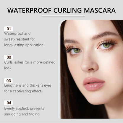 Máscara de pestañas Zephoco Waterproof Curling: aplicación suave, efecto lifting y acabado resistente a las manchas.