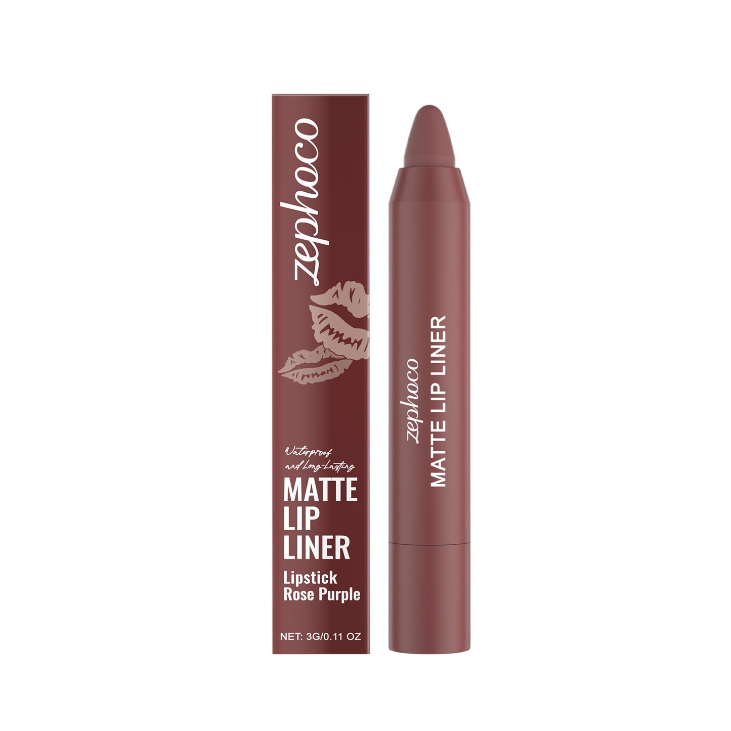 Zephoco Matte Lip Liner – Long-Wear Lipstick Pencil for Defined Lips
