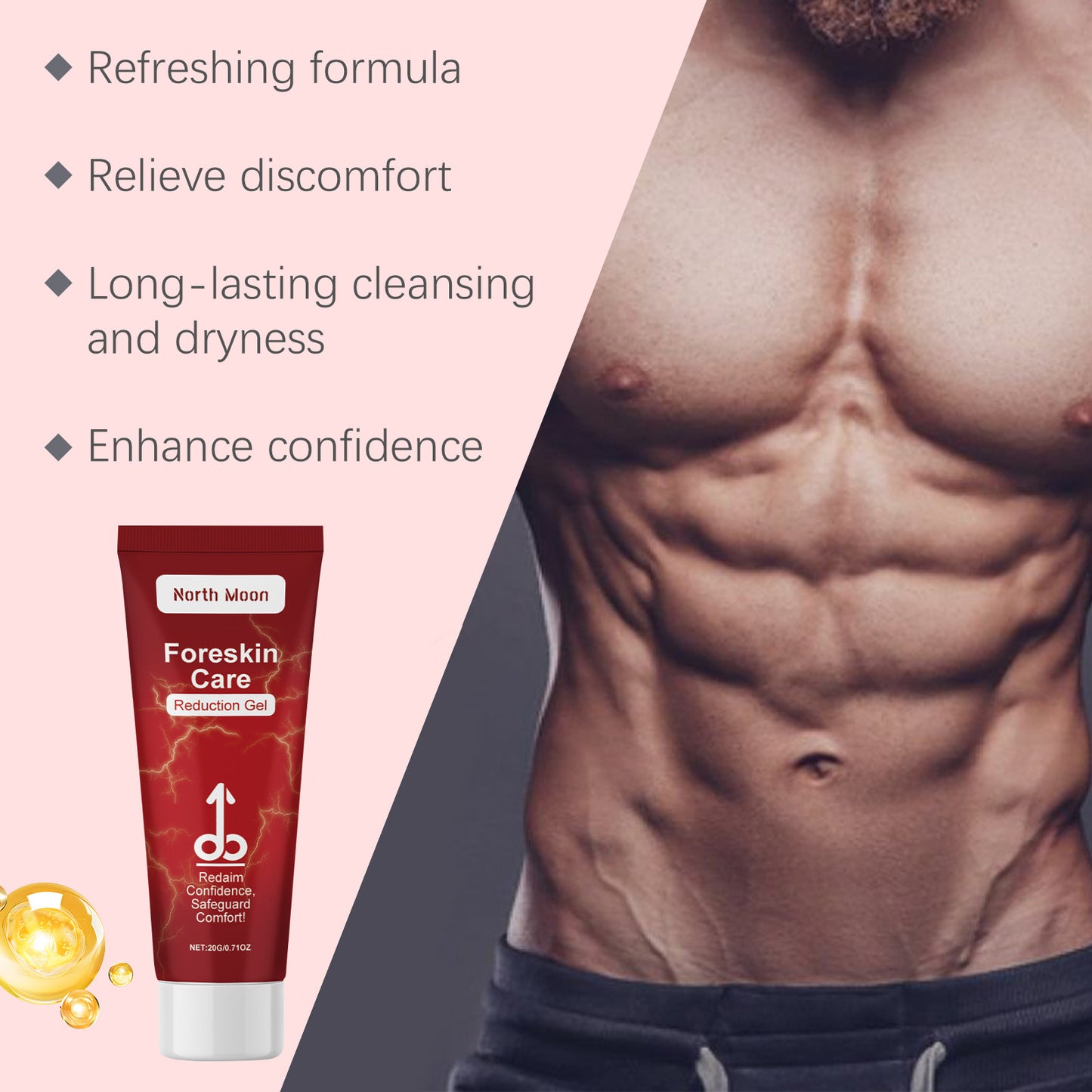 North Moon Men’s Foreskin Care Gel – Gentle Soothing & Daily Intimate Skin Care Gel (20g)