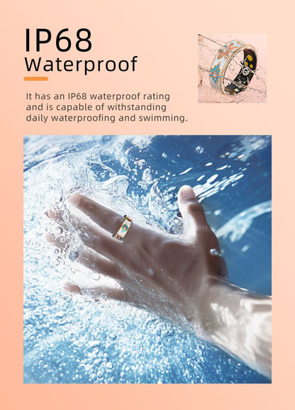 Bague connectée R18 pour femmes – Design en émail, suivi du bien-être et de l'activité