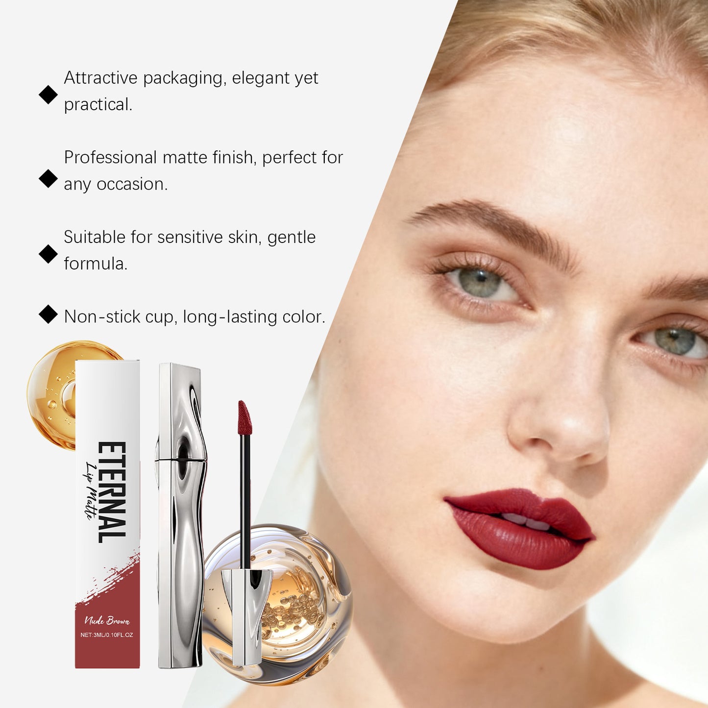 Eternal Matte Lip Gloss – Long-Lasting Soft Matte Liquid Lip Color