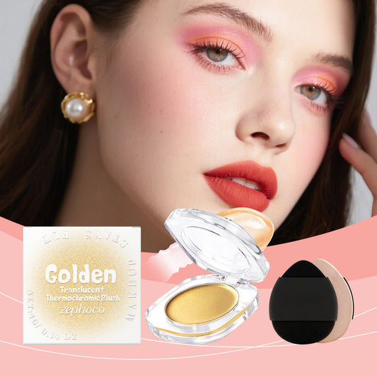 Zephoco Golden Translucent Cream Blush – Pearlescent Glow & Smooth Finish