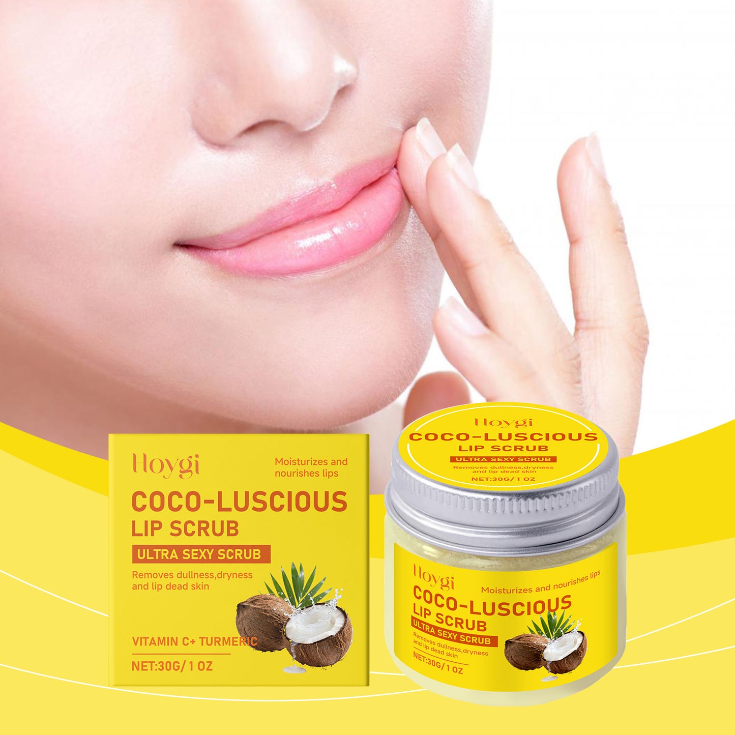 Hoygi Coco-Luscious Lip Scrub – Gentle Exfoliation, Moisturizing & Refreshing Care