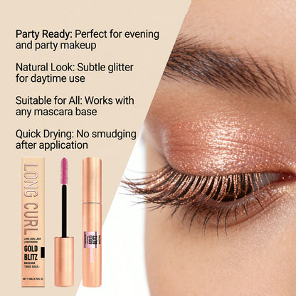 Zephoco Gold Blitz Lightweight Mascara – Buildable Lash Definition & Shimmer Finish
