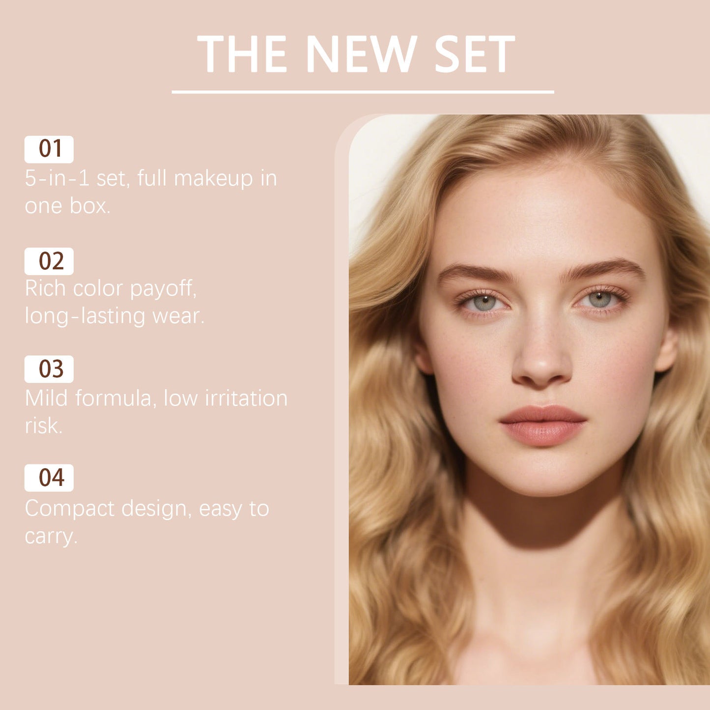 Paleta de maquillaje todo en uno Zephoco Fashion: sombra de ojos, brillo de labios, rubor y contorno