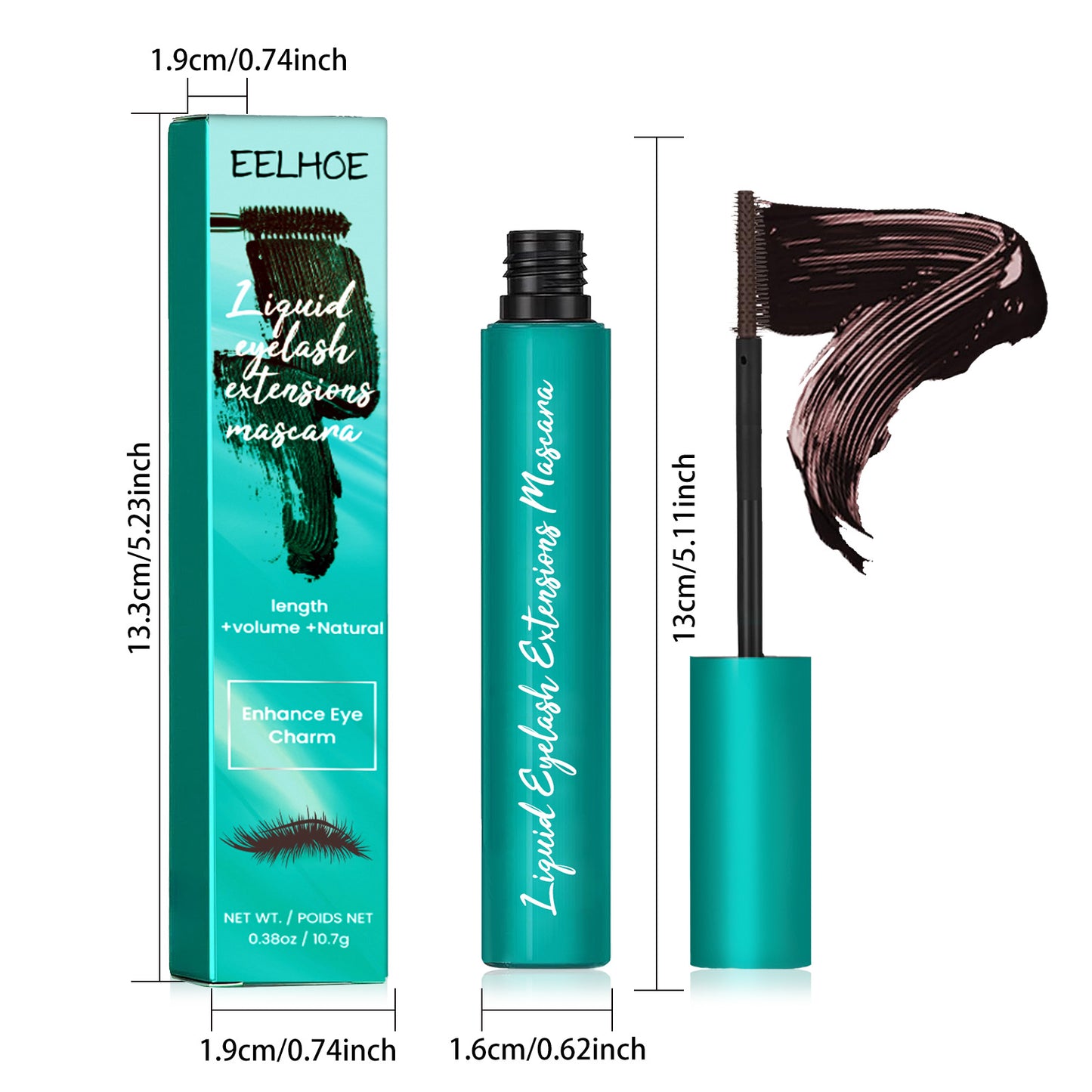 Máscara de pestañas EELHOE Length &amp; Volume: acabado suave, definición natural de las pestañas