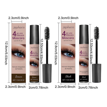Zephoco 4-in-1 Lengthening & Volumizing Mascara (Black / Brown)