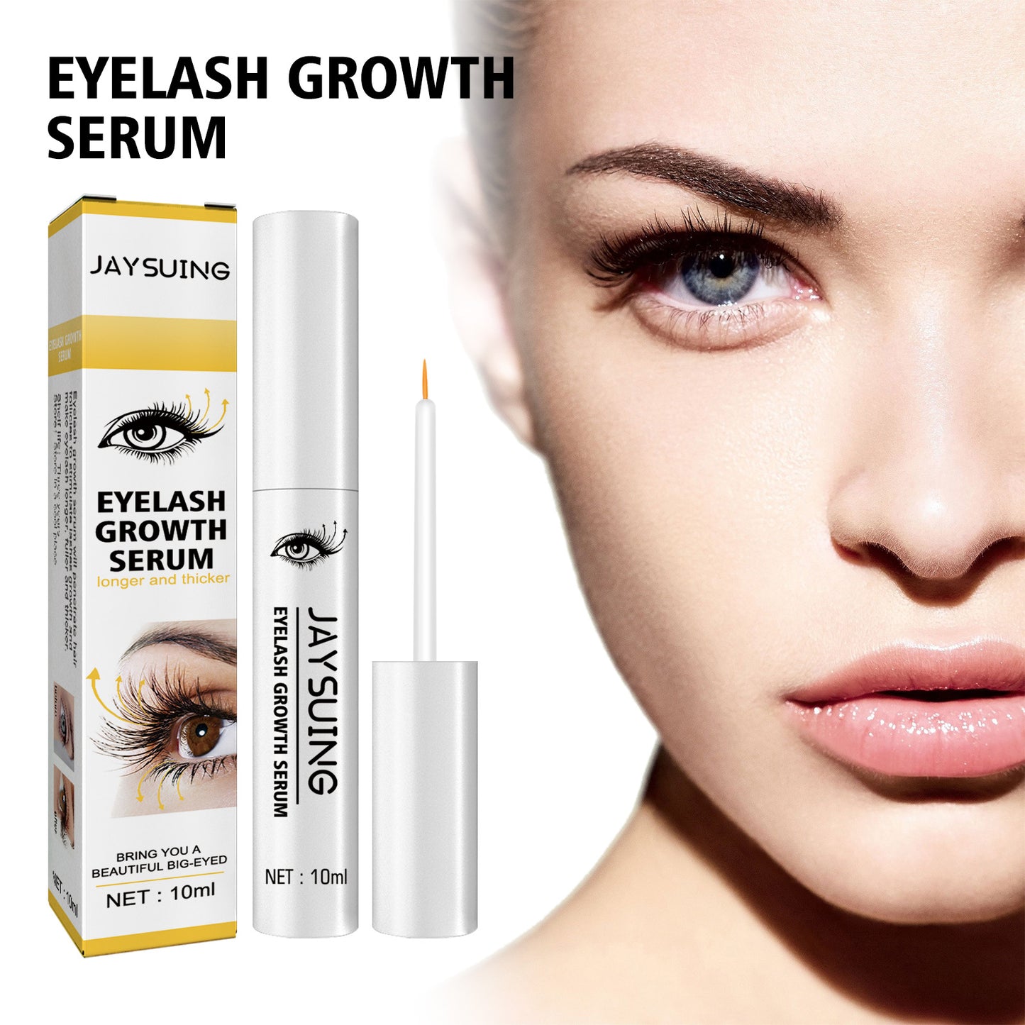Jaysuing Black Mascara – Curling, Lengthening & Thickening, Gentle Moisturizing Formula for Natural Lash Beauty