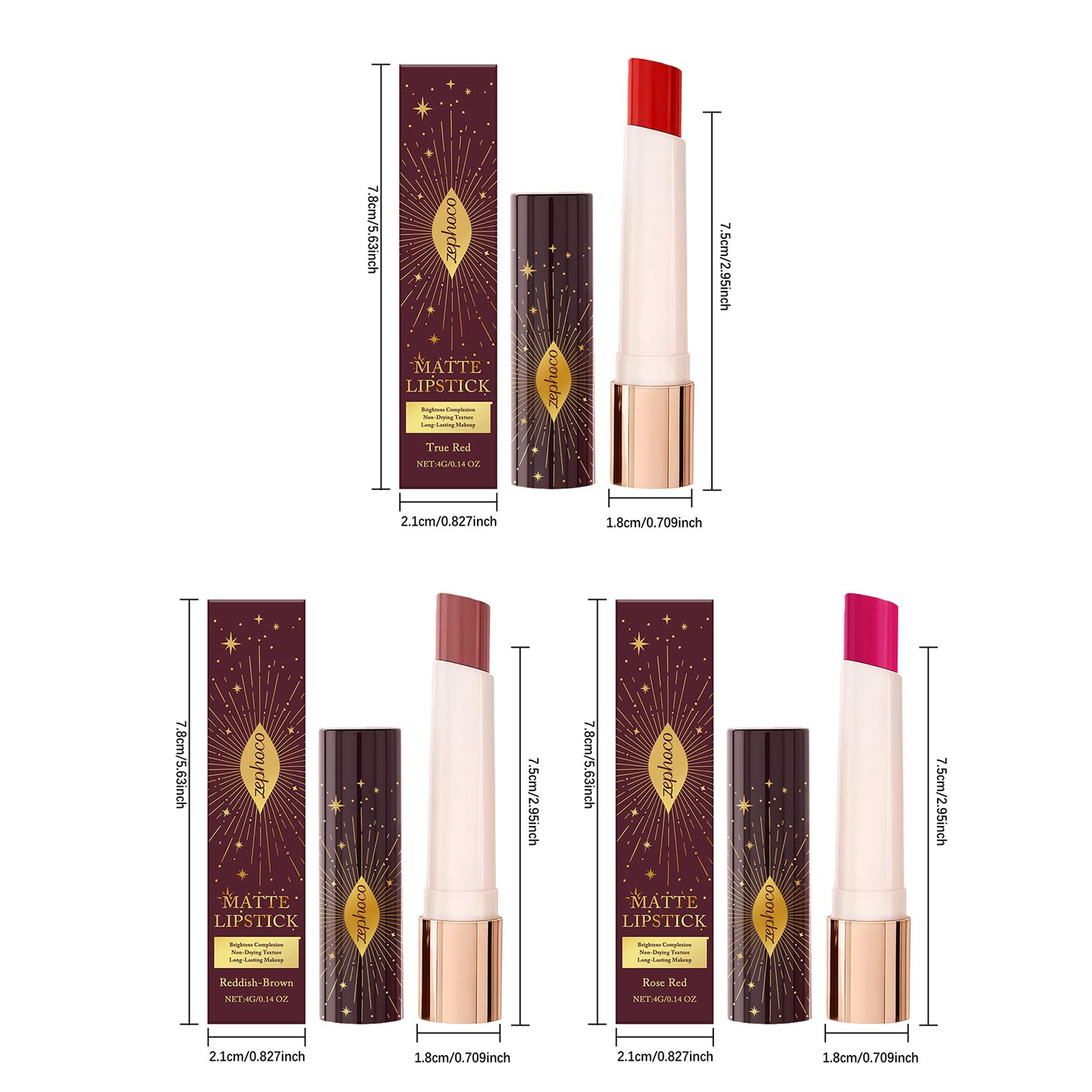 Rouge à lèvres mat Zephoco – Couleur mate douce longue tenue