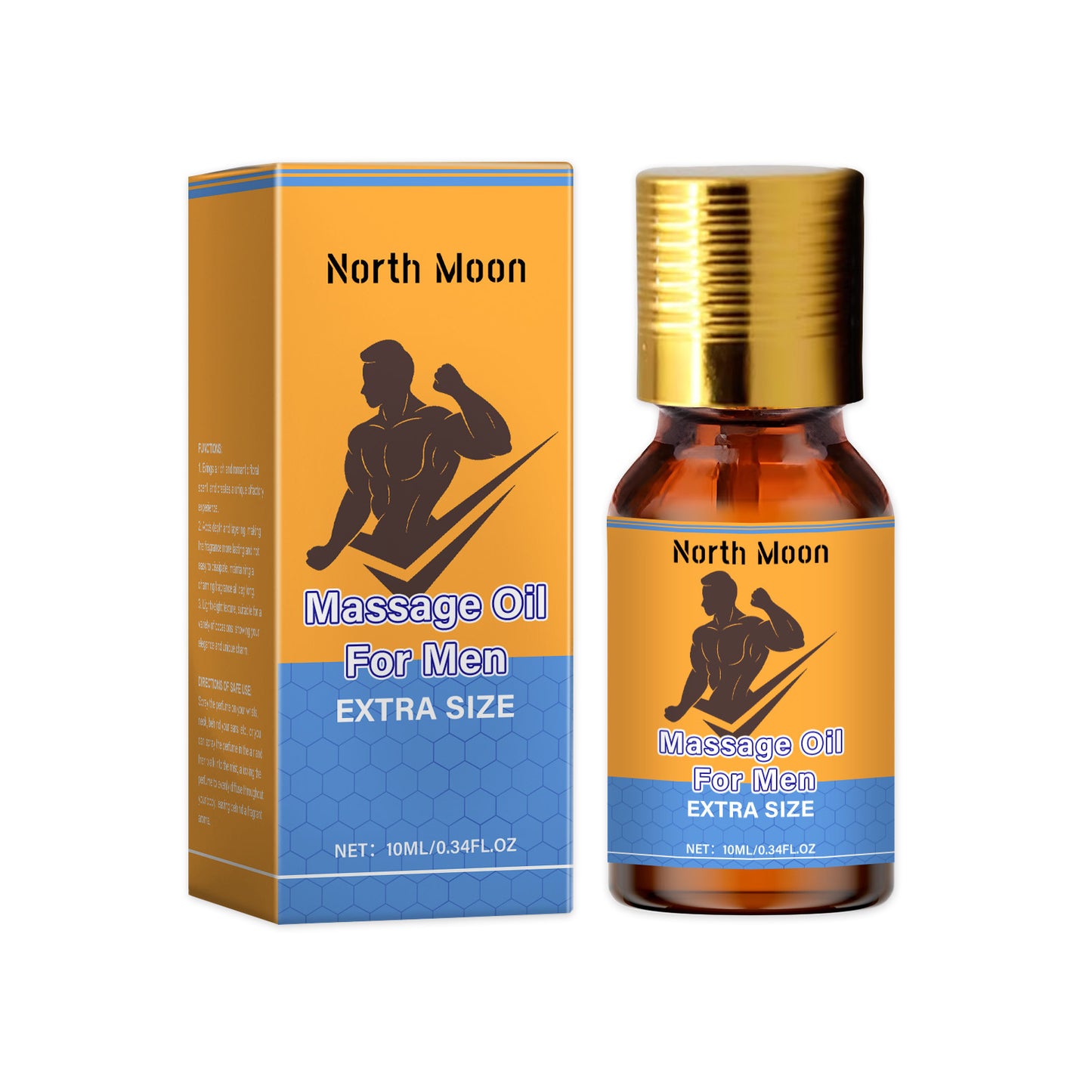 North Moon Men’s Massage Oil – Lightweight Hydrating Body Care Oil for Daily Use (10ml)