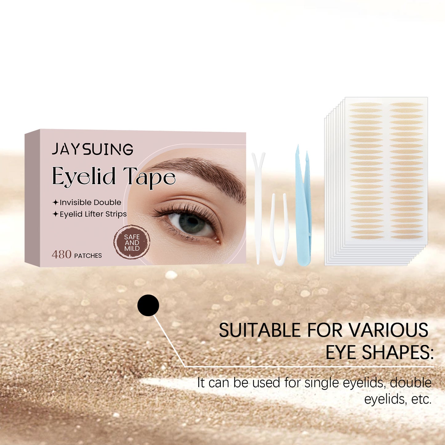 JAYSUING Invisible Eyelid Tape – Double Eyelid Lifter Strips (480pcs)