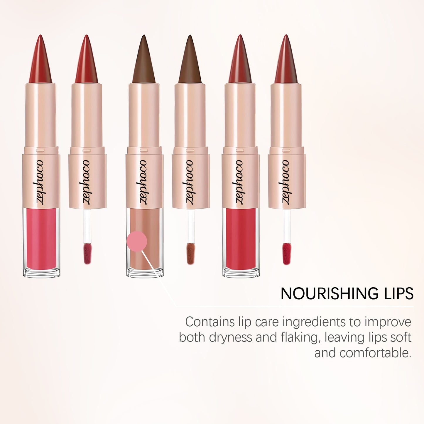 Zephoco Nourishing Dual-Ended Lipstick & Lip Gloss
