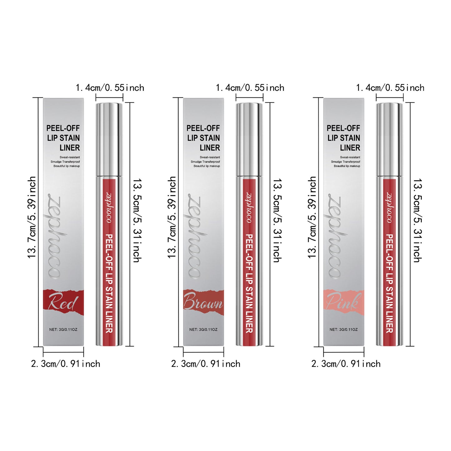 Zephoco Peel-Off Lip Stain Liner – Smooth Color Finish (Multi Shades)