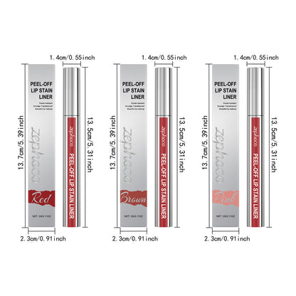 Zephoco Peel-Off Lip Stain Liner – Smooth Color Finish (Multi Shades)