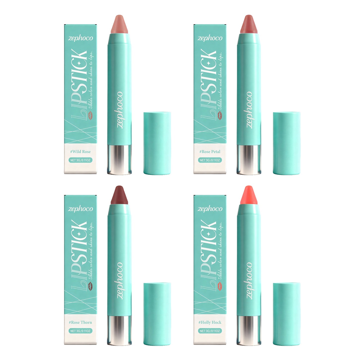 Crayon à lèvres Zephoco – Couleur longue tenue et fini hydratant