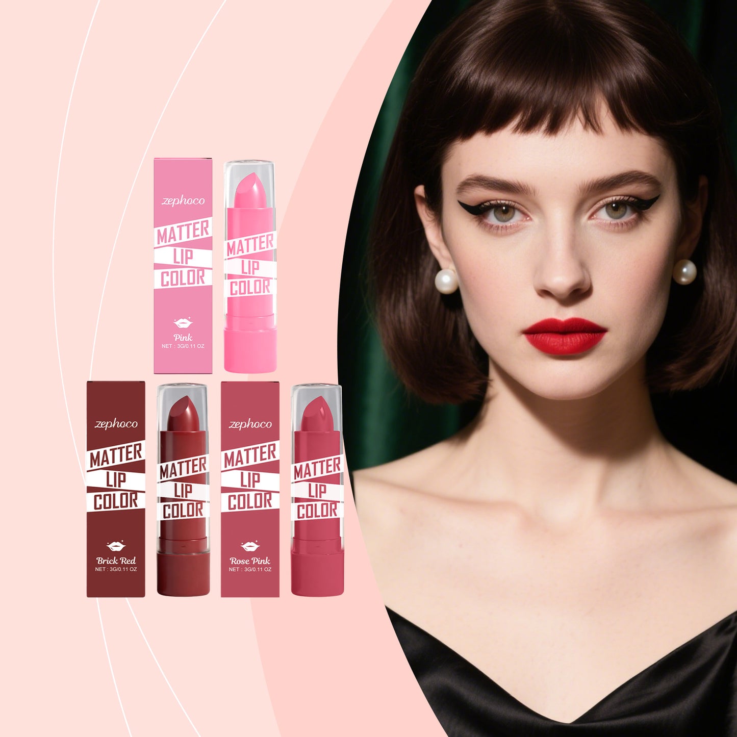 Zephoco Matter Lip Color – Smooth Matte Finish for Defined, Comfortable Lips