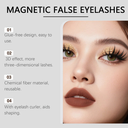 Nymixa Magnetic False Eyelashes with Clip – Reusable No-Glue Lash Set