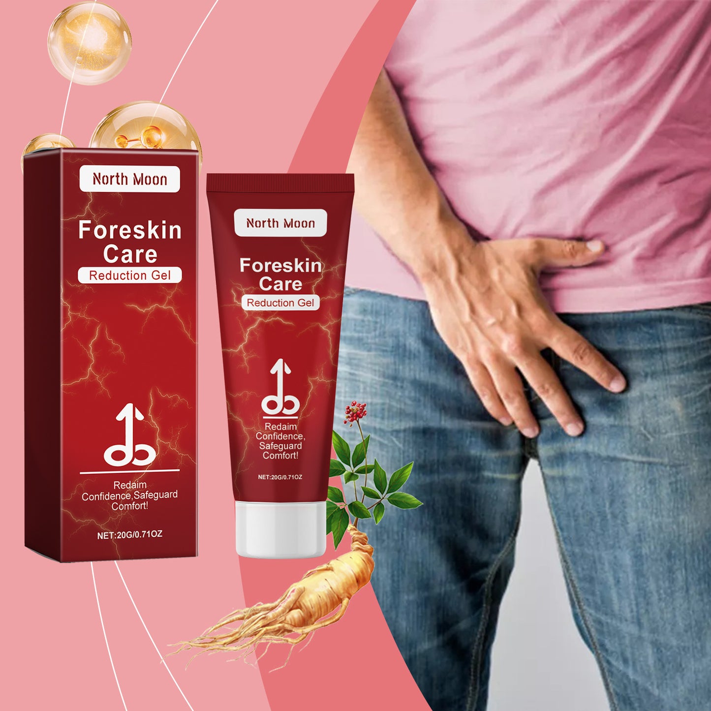 North Moon Men’s Foreskin Care Gel – Gentle Soothing & Daily Intimate Skin Care Gel (20g)