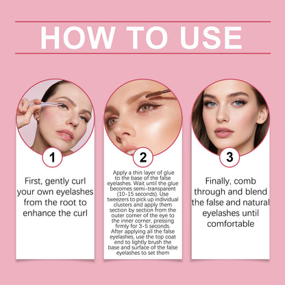 Kit de pestañas Nymixa Cluster: extensiones de pestañas naturales o glamurosas (200 unidades)