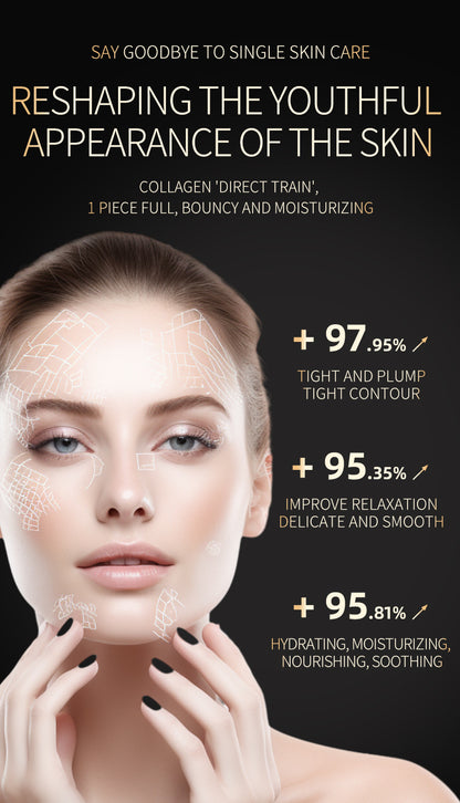 Mascarilla facial inteligente de colágeno con microcorriente: dispositivo hidratante y reafirmante para el cuidado de la piel. 