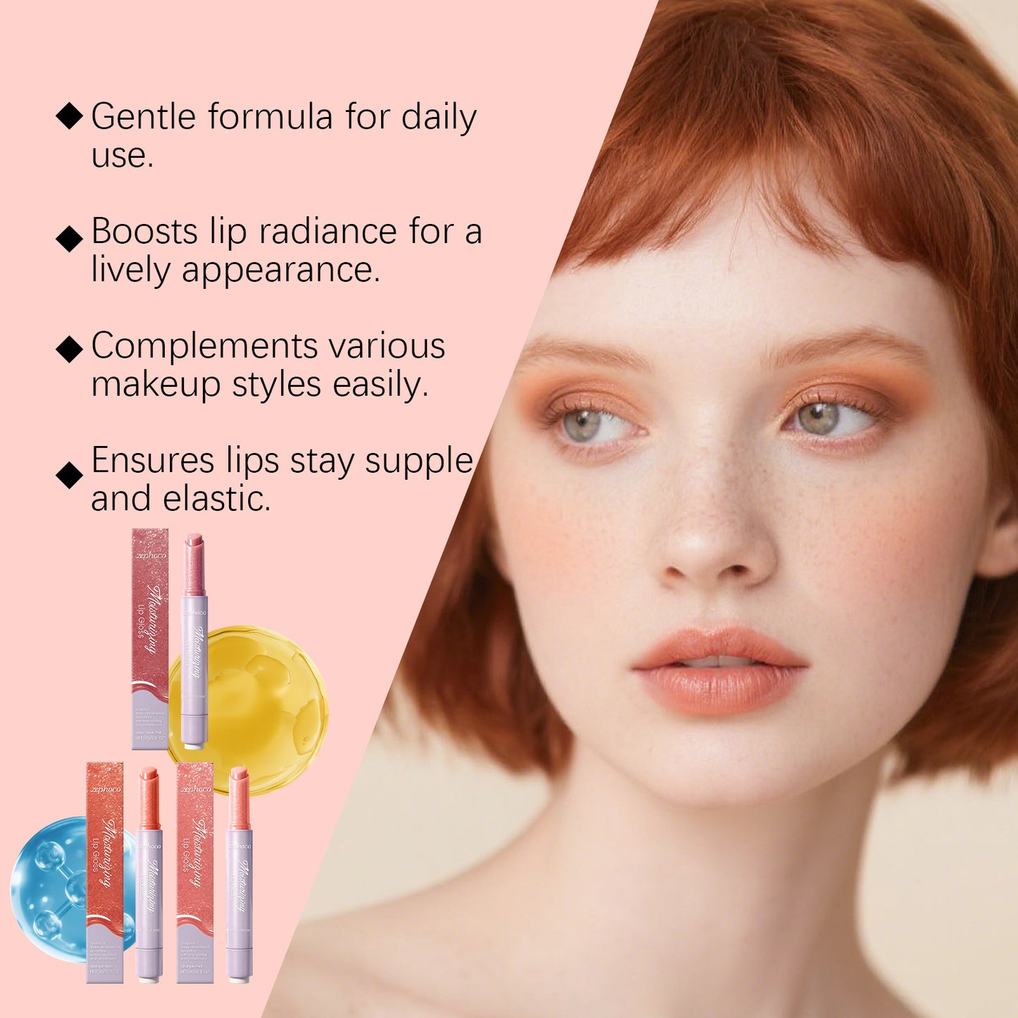 Zephoco Glazed Lip Gloss Stick – Moisturizing Shine for Defined, Smooth Lips