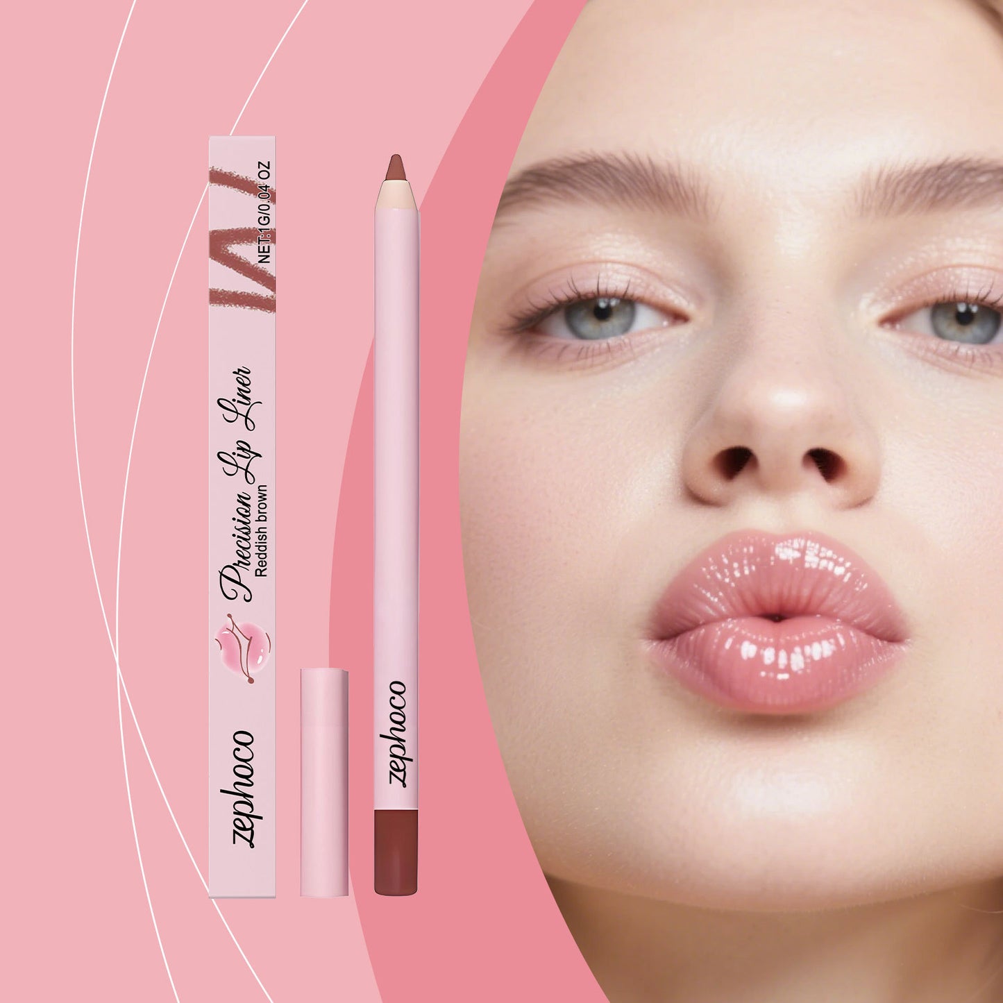 Zephoco Precision Lip Liner – Slim Pencil for Defined & Natural Lip Looks