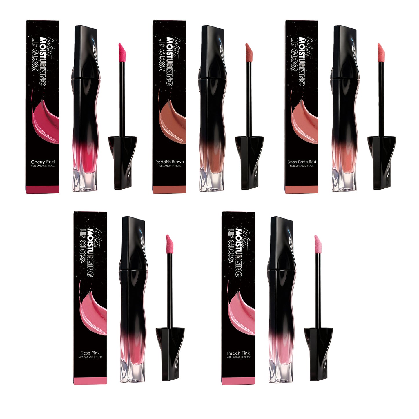 Zephoco Matte Moisturizing Lip Gloss – Soft Matte Lip Color with Precision Brush