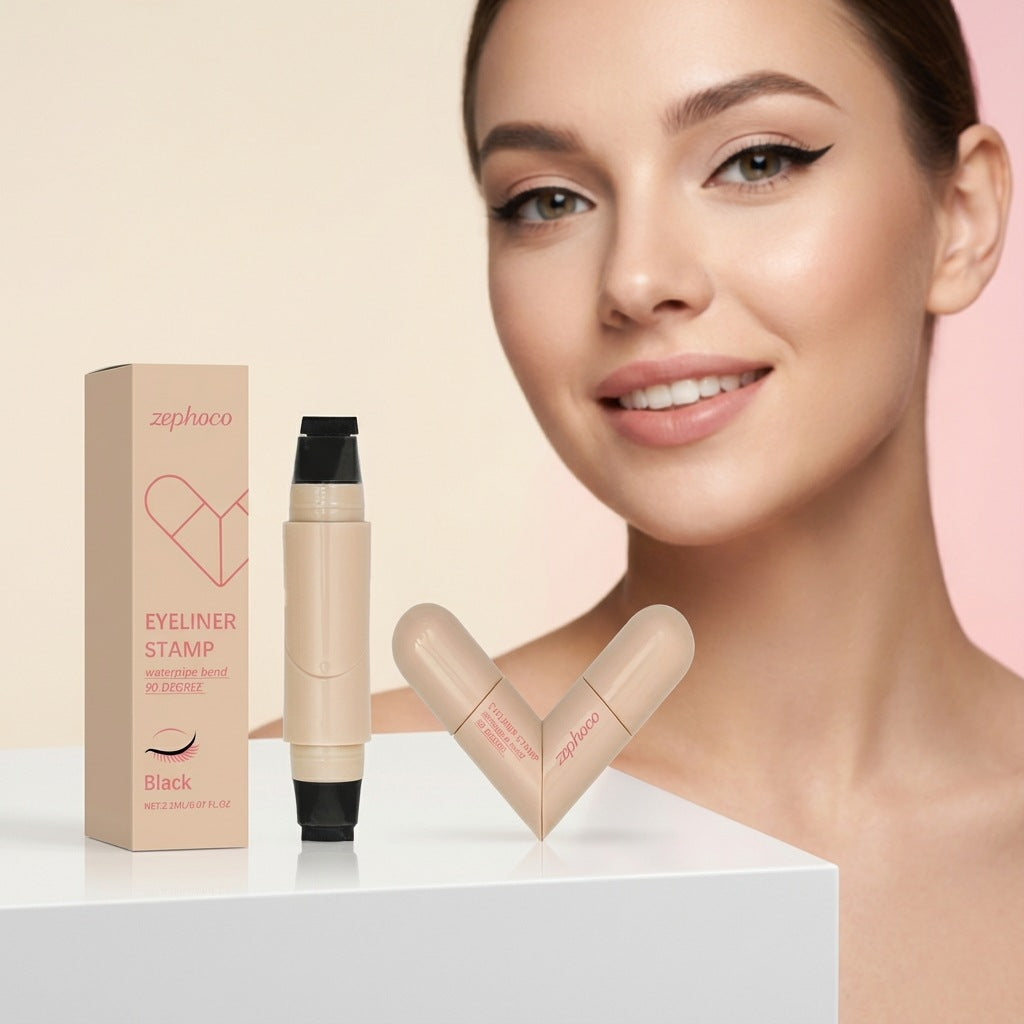 Sello delineador de ojos Zephoco – Dúo de sello y delineador de ojos alados de 90°
