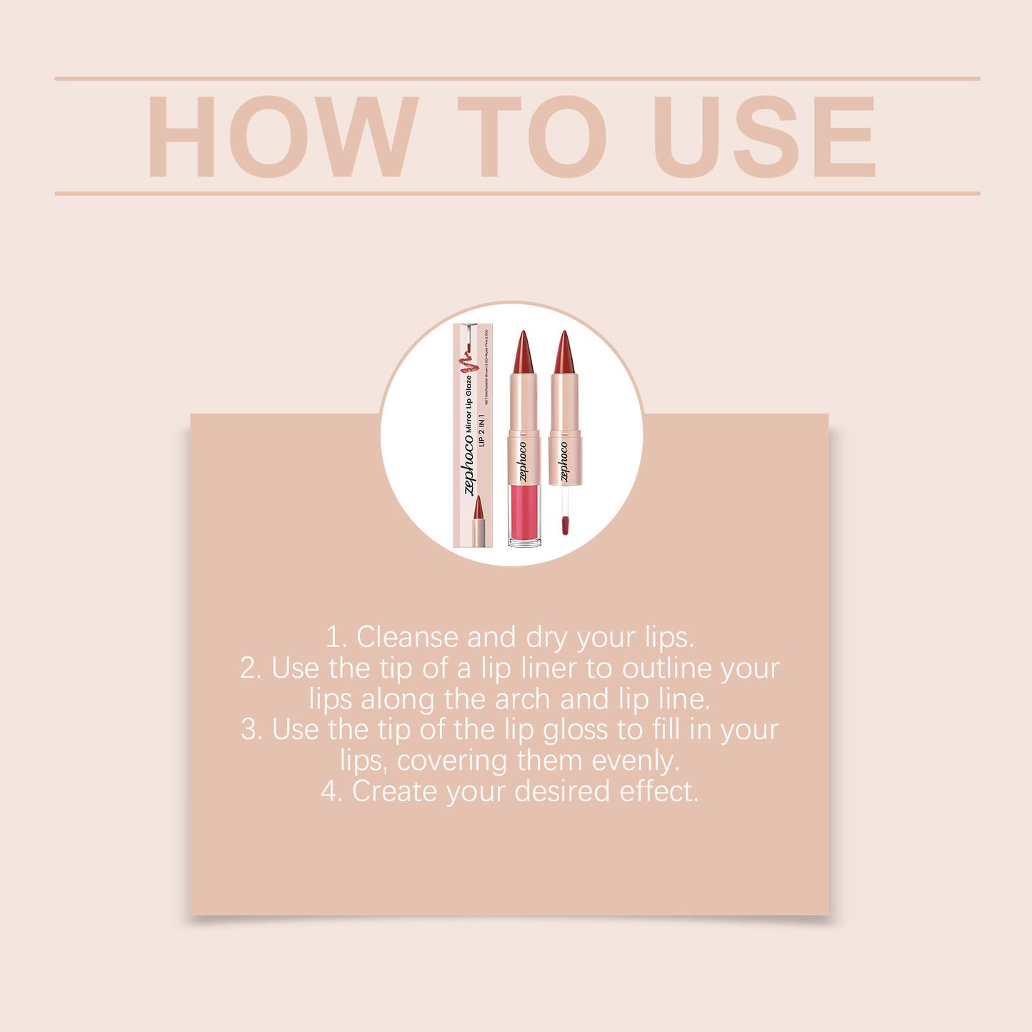 Zephoco Nourishing Dual-Ended Lipstick & Lip Gloss