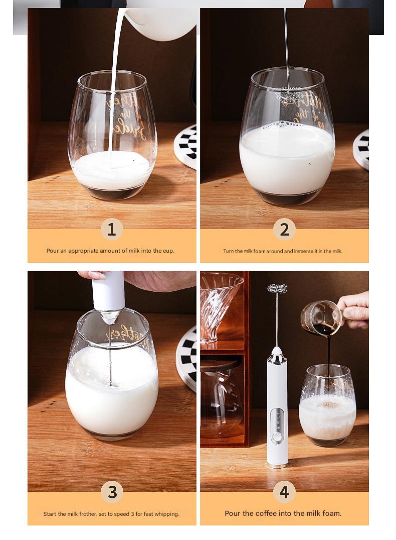 Rechargeable Handheld Milk Frother – Electric Coffee Foamer & Egg Beater for Home Use