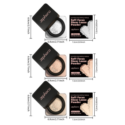 Zephoco Soft Focus Sheer Loose Setting Powder – Lightweight Oil-Control Makeup Finish